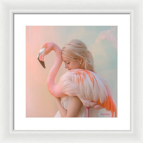 Feathered Embrace by Rachel Michelle - Digital Art Framed Print