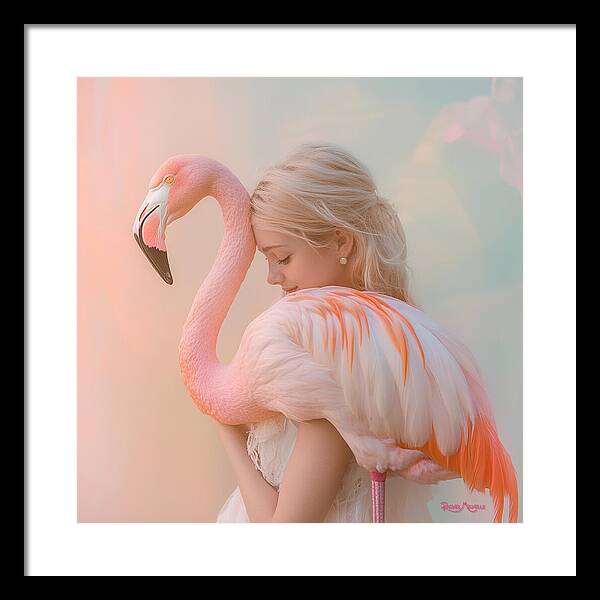 Feathered Embrace by Rachel Michelle - Digital Art Framed Print