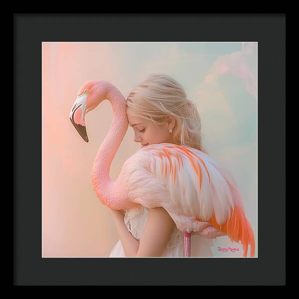 Feathered Embrace by Rachel Michelle - Digital Art Framed Print