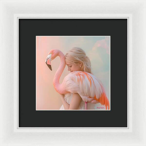 Feathered Embrace by Rachel Michelle - Digital Art Framed Print