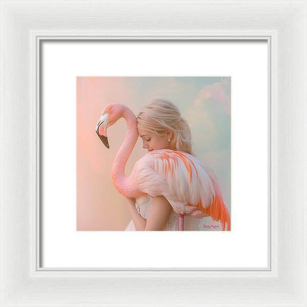 Feathered Embrace by Rachel Michelle - Digital Art Framed Print
