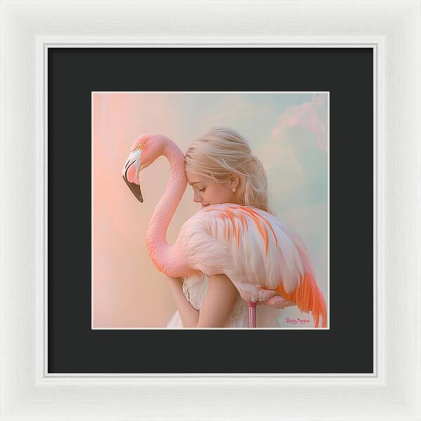 Feathered Embrace by Rachel Michelle - Digital Art Framed Print
