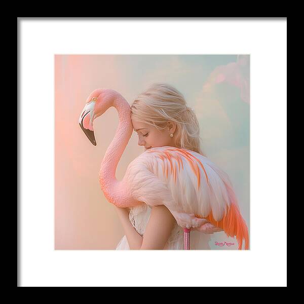 Feathered Embrace by Rachel Michelle - Digital Art Framed Print