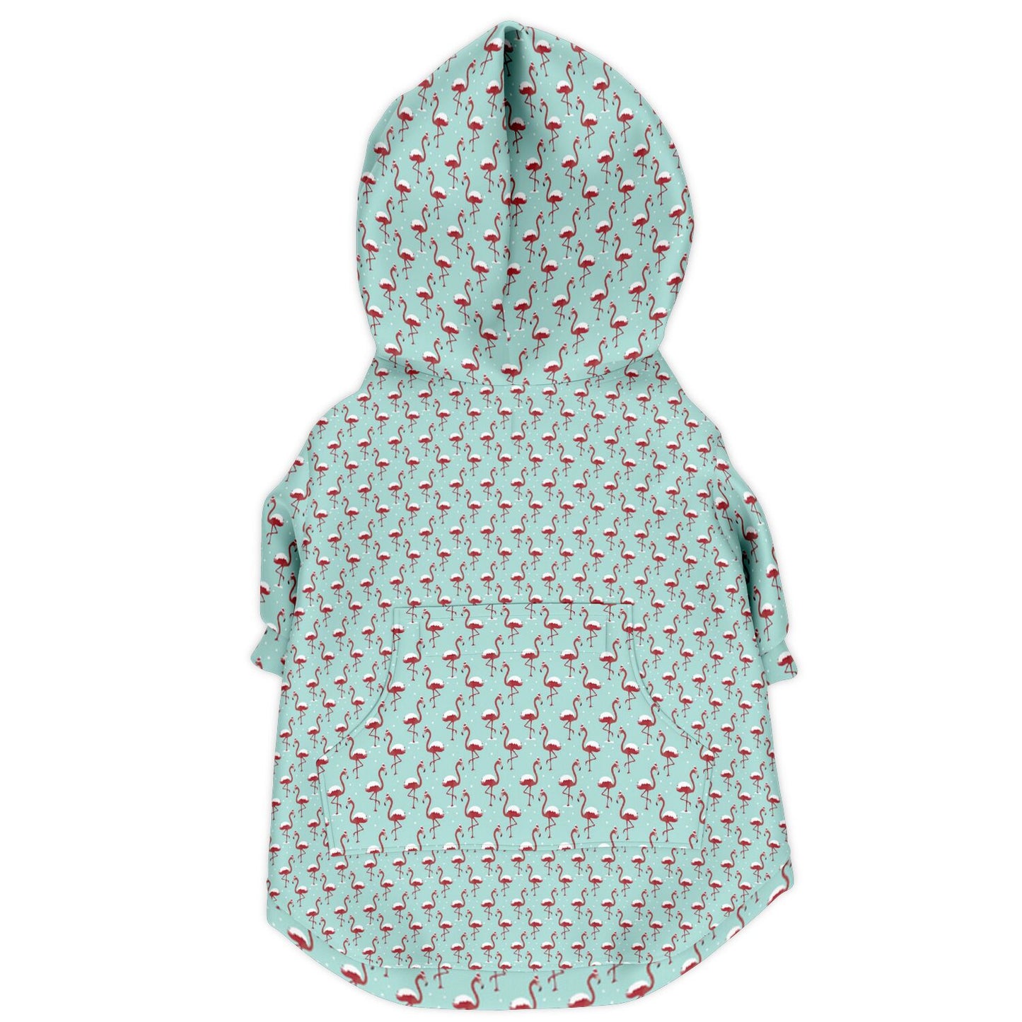 Snowy Flamingo Athletic Dog Zip-Up Hoodie