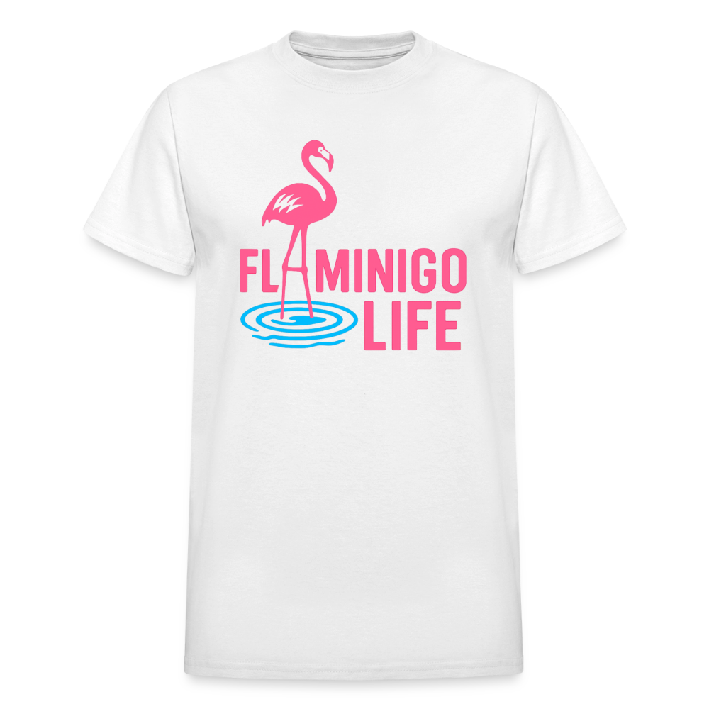 Flamingo Life Ultra Cotton Adult T-Shirt - white