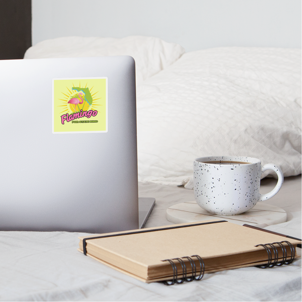 Flamingo For Florida State Bird Sticker - white matte
