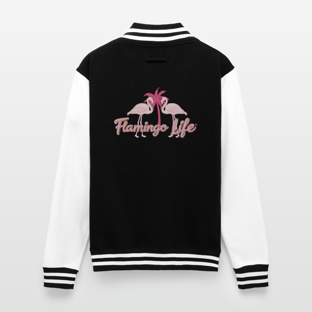 Flamingo Life Heavyweight Letterman Jacket - black/white
