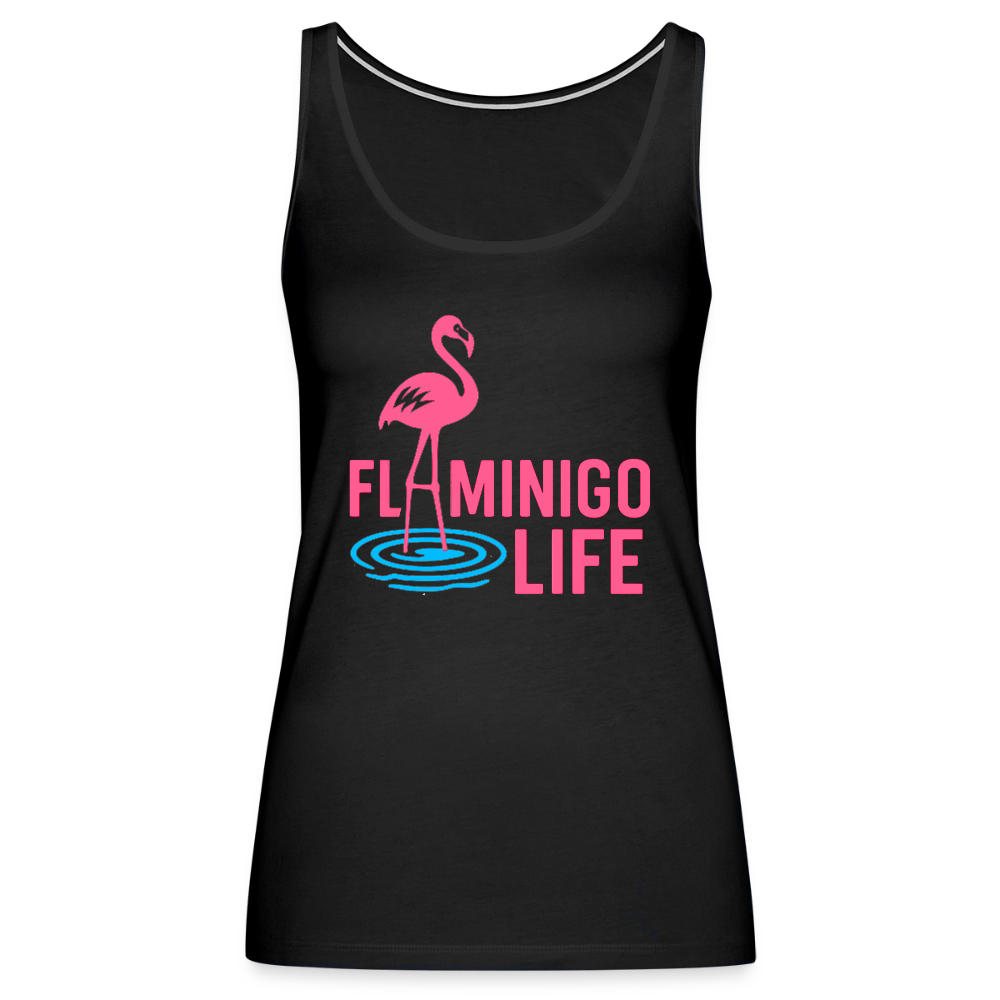 Wading Flamingo Life Logo Women’s Premium Tank Top - black