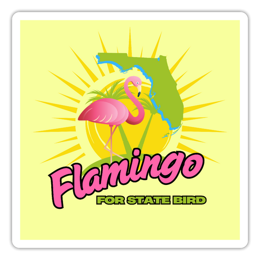 Flamingo For Florida State Bird Sticker - white matte