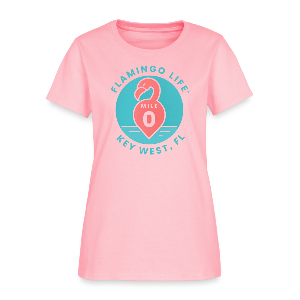 Flamingo Life Mile 0 Key West Women's T-Shirt - pink