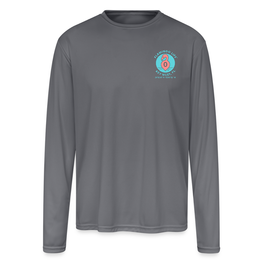 Mile 0 Men's Moisture Wicking Long Sleeve T-Shirt - gray