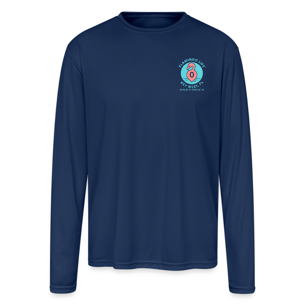 Mile 0 Men's Moisture Wicking Long Sleeve T-Shirt - navy