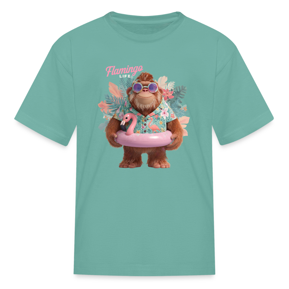 Flamingo Life Bigfoot Floatie Kids' T-Shirt - aquatic