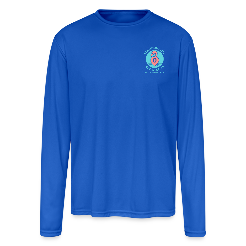 Mile 0 Men's Moisture Wicking Long Sleeve T-Shirt - royal blue