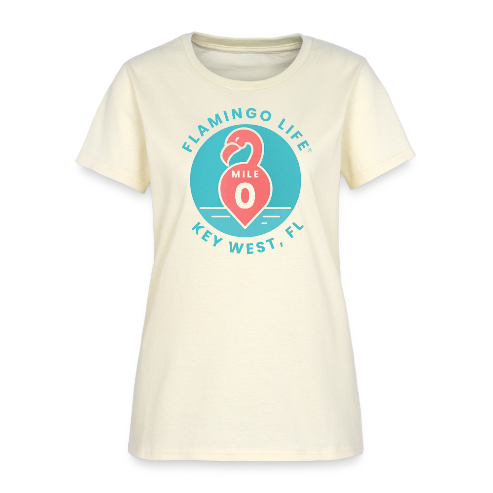 Flamingo Life Mile 0 Key West Women's T-Shirt - off white