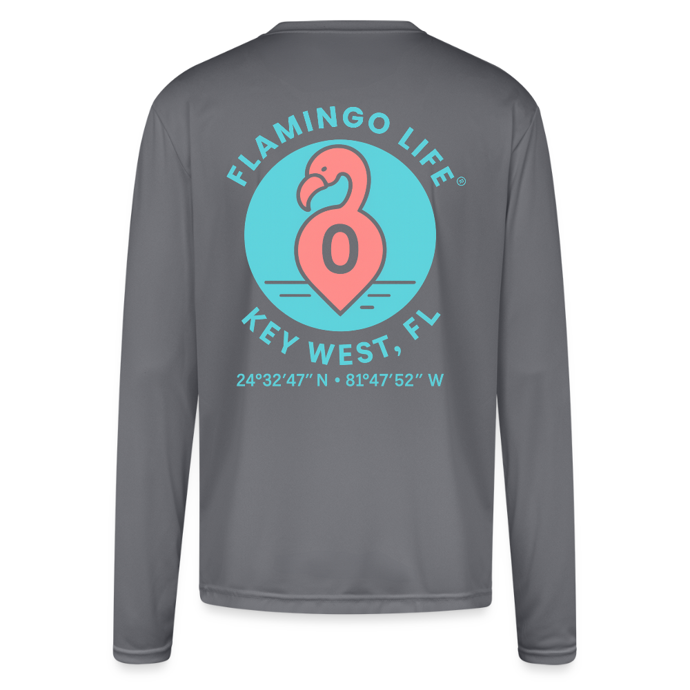 Mile 0 Men's Moisture Wicking Long Sleeve T-Shirt - gray