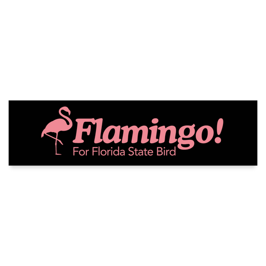 Flamingo For Florida State Bird Bumper Sticker - white matte