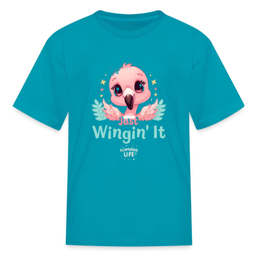 Just Wingin' It Kids' T-Shirt - turquoise