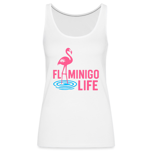 Wading Flamingo Life Logo Women’s Premium Tank Top - white