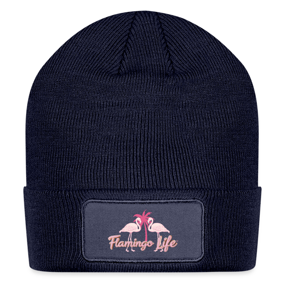 Flamingo Life Patch Beanie - navy