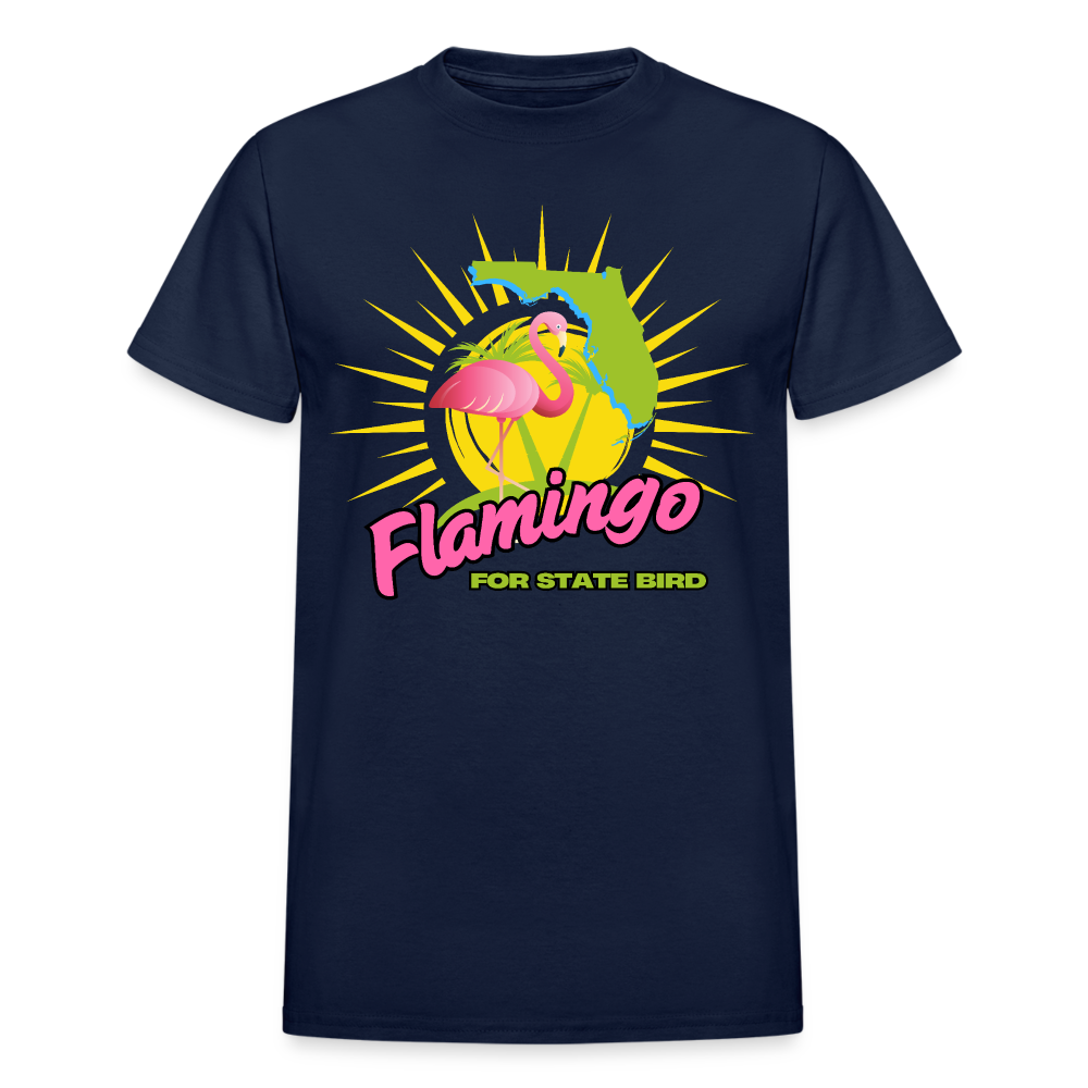 Flamingo for Florida State Bird Adult Unisex T-Shirt - navy
