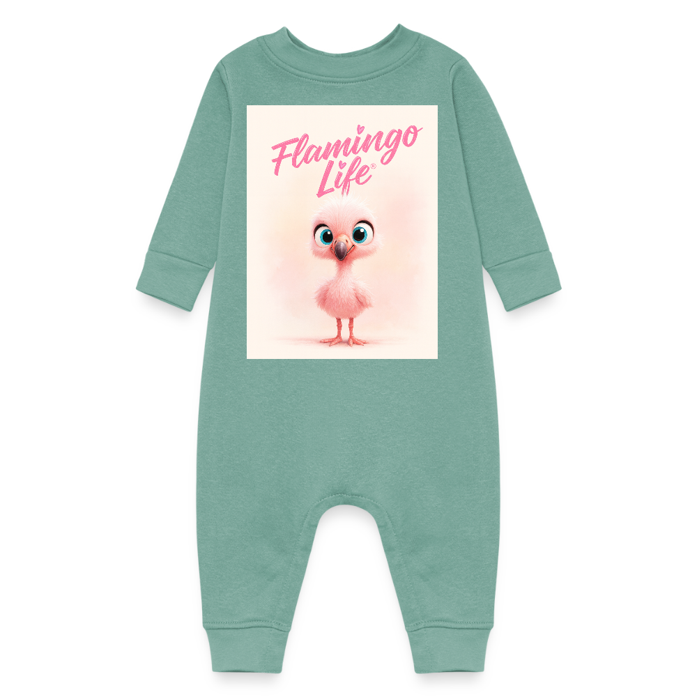 Flamingo Life Baby Fleece One Piece - saltwater