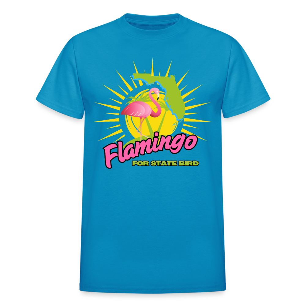 Flamingo for Florida State Bird Adult Unisex T-Shirt - turquoise
