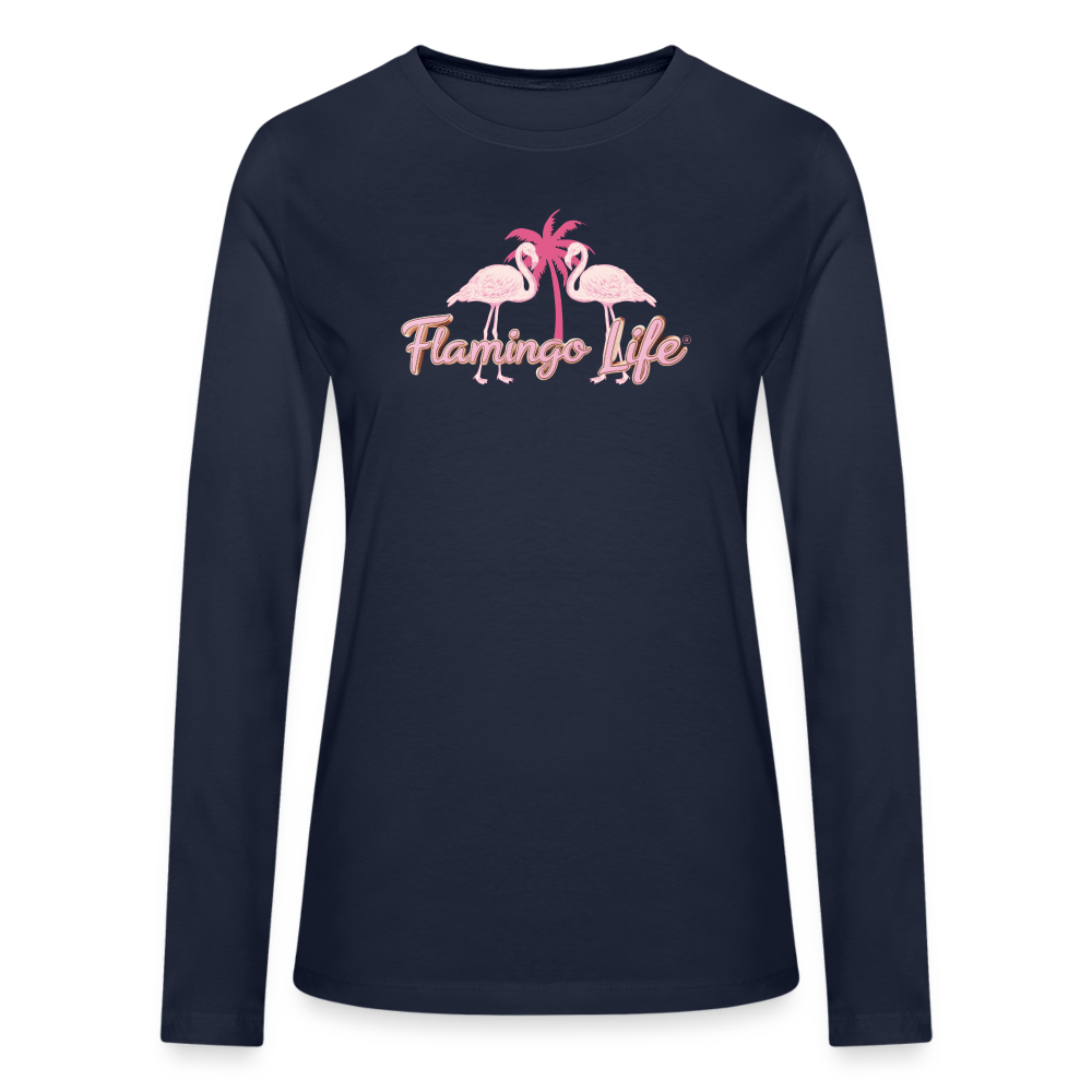 Flamingo Life Women's Long Sleeve T-Shirt - navy