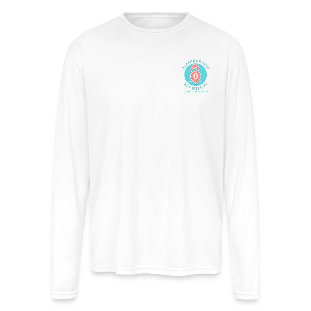 Mile 0 Men's Moisture Wicking Long Sleeve T-Shirt - white