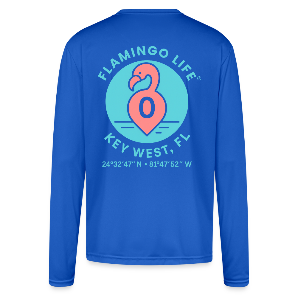 Mile 0 Men's Moisture Wicking Long Sleeve T-Shirt - royal blue