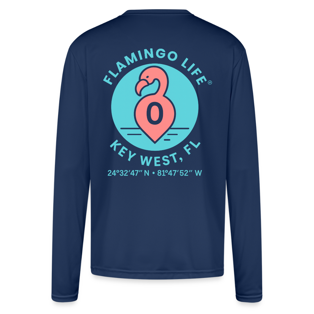 Mile 0 Men's Moisture Wicking Long Sleeve T-Shirt - navy