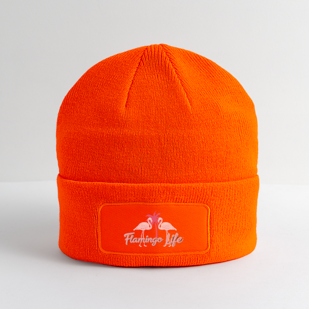 Flamingo Life Patch Beanie - neon orange