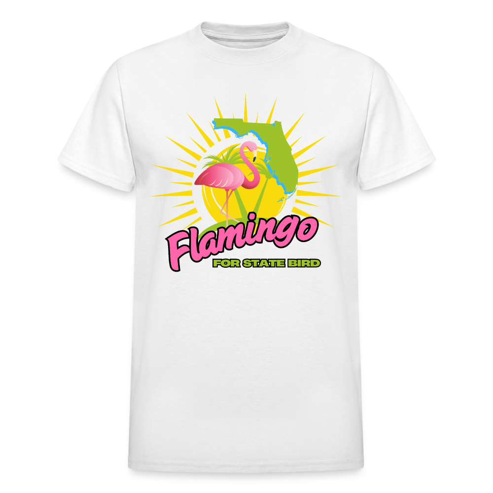 Flamingo for Florida State Bird Adult Unisex T-Shirt - white