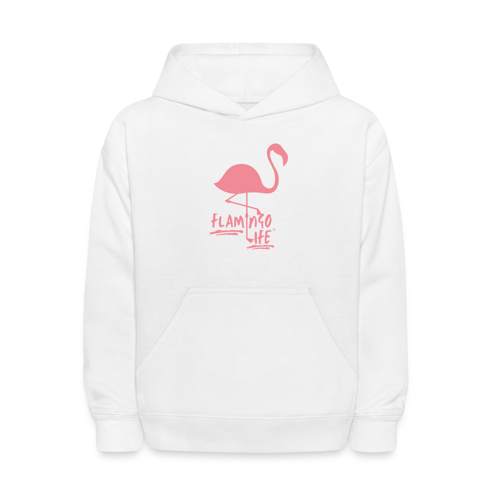 Flamingo Life Kids' Hoodie - white
