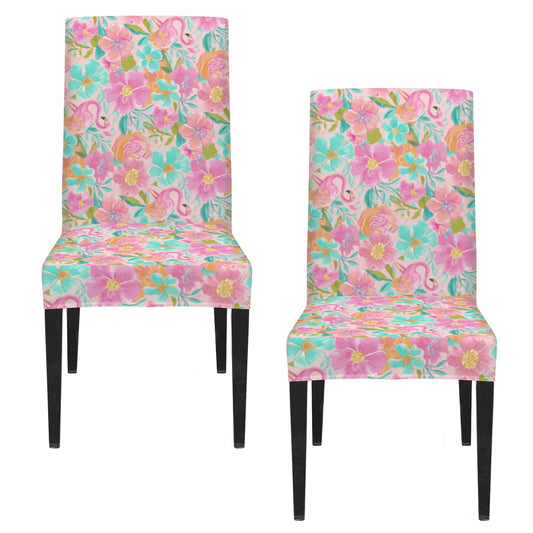 Floral Flamingo Chair Covers (2)