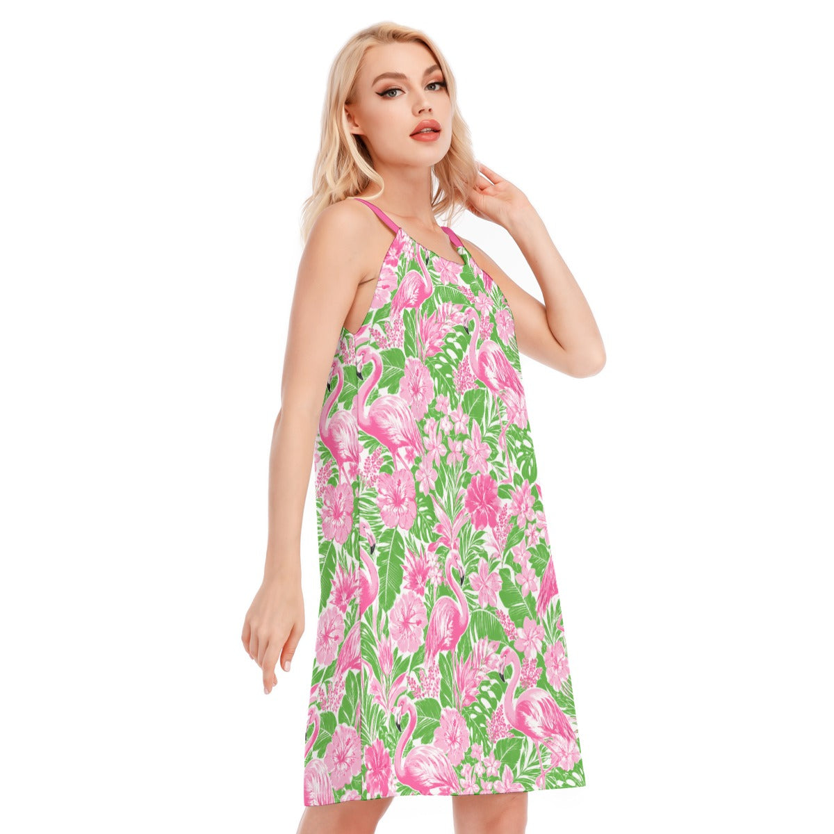 Flamingo Botanical Women's Cotton Cami Dress