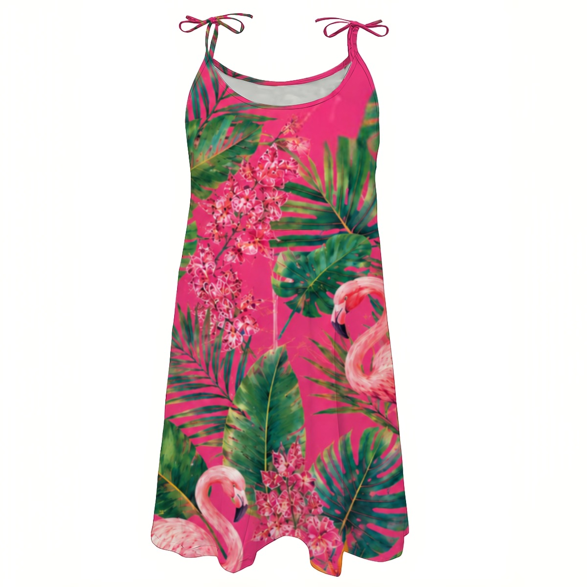 Pink Paradise Flamingo Life Women's Beach Tie Dress
