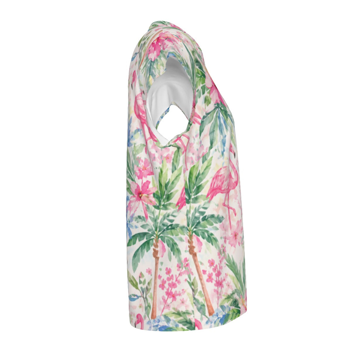 Palm Beach Collection Flamingo Life Women's V-neck Short Sleeve Blouse