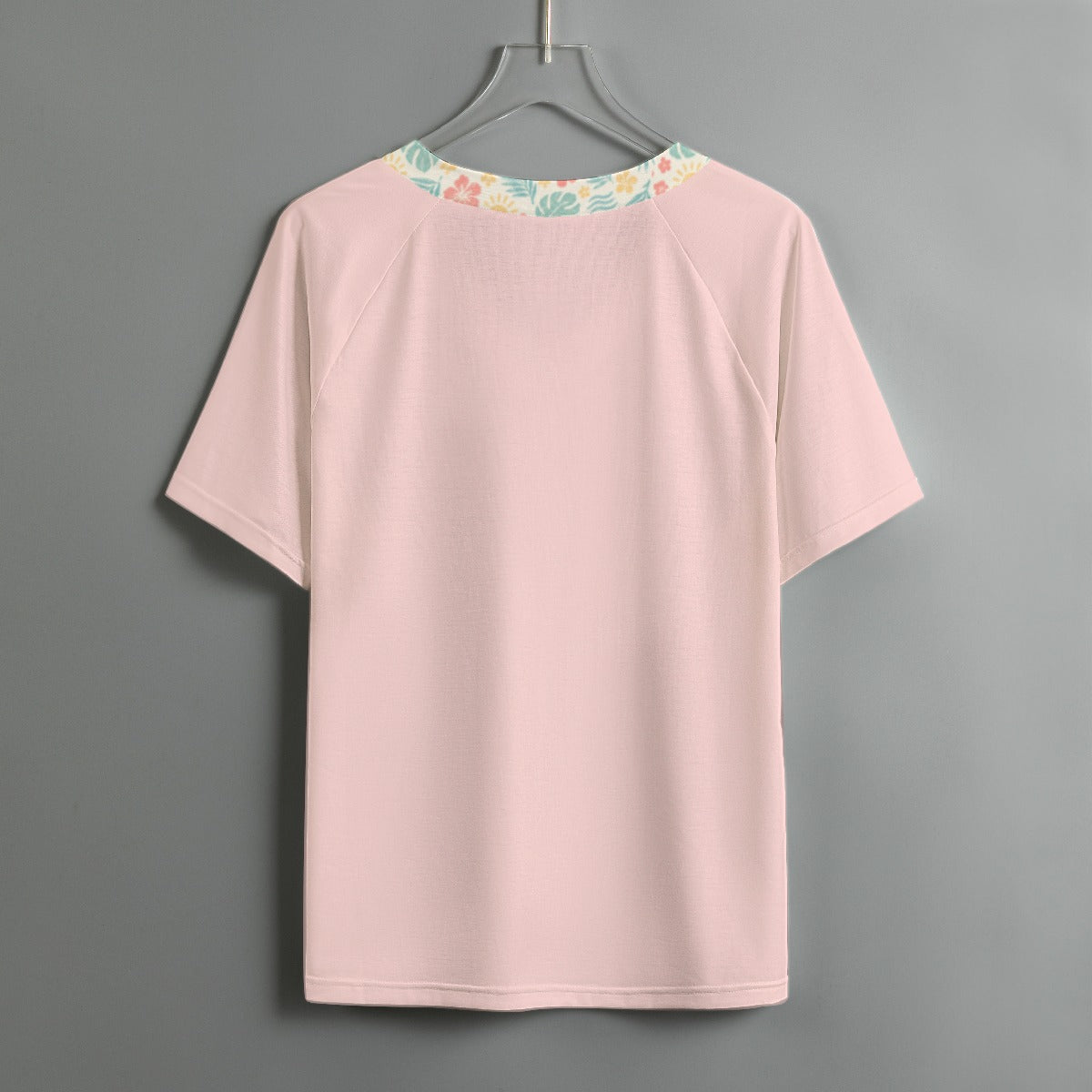 Flamingo Life Tropical-Trim V-Neck Tee