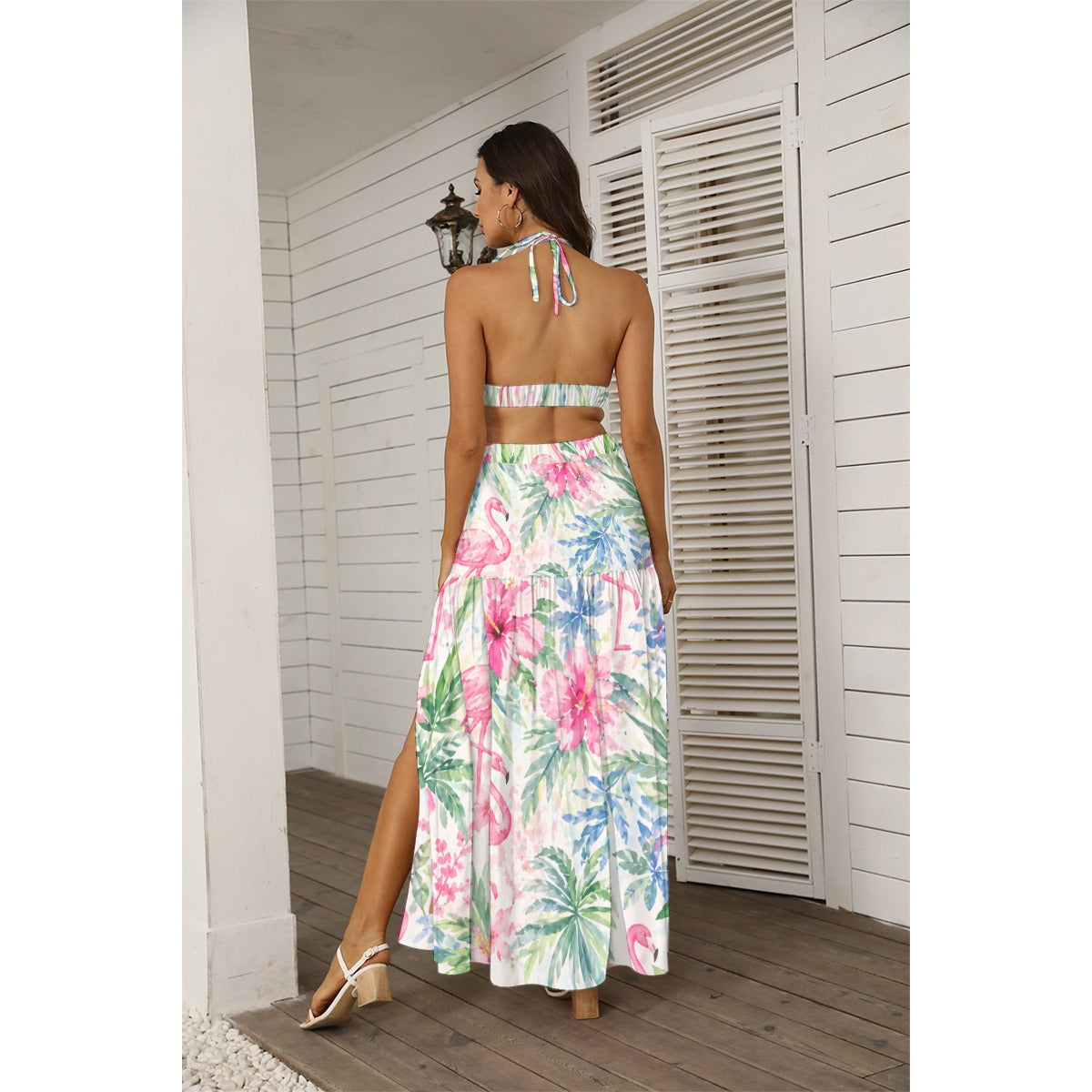 Palm Beach Collection Flamingo Life Women's Tie Back Wrap Dress