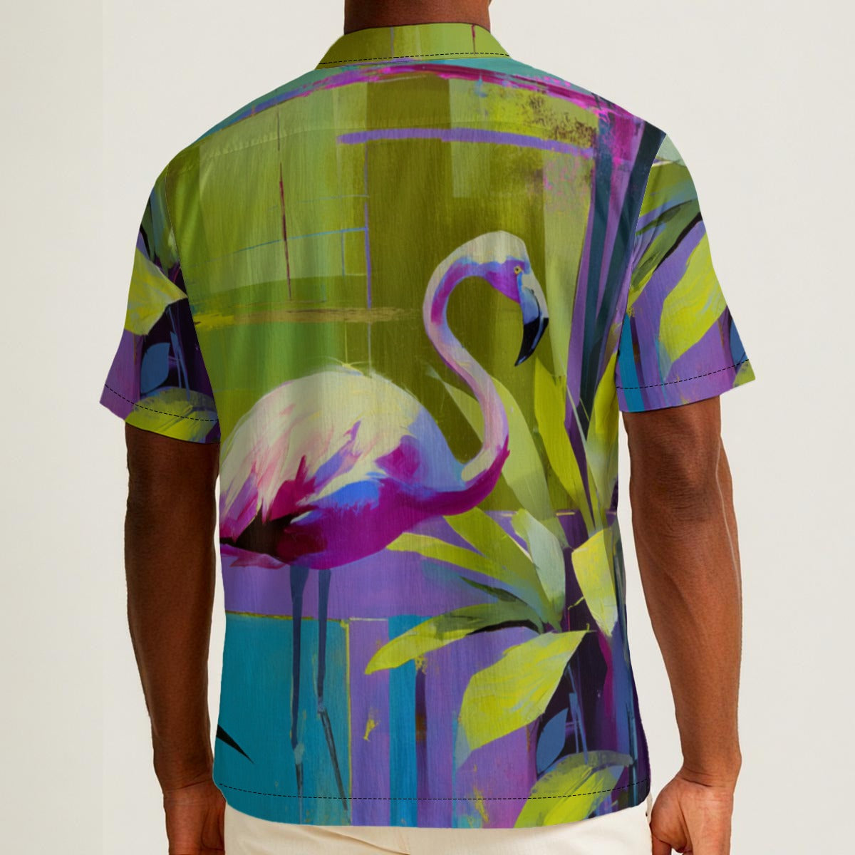 Electric Paradise Flamingo Life Men's Hawaiian Shirt
