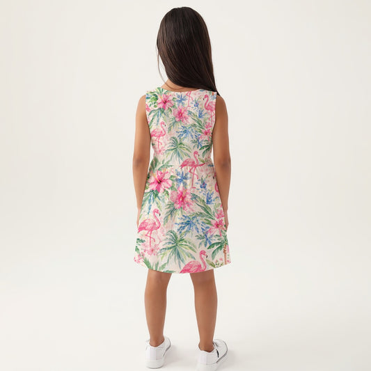 Palm Beach Collection Flamingo Life Sleeveless A-Line Dress
