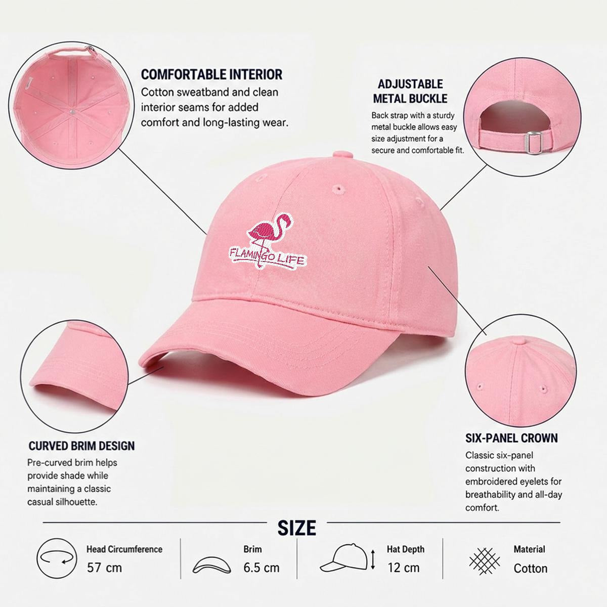 Flamingo Life Embroidered Cap