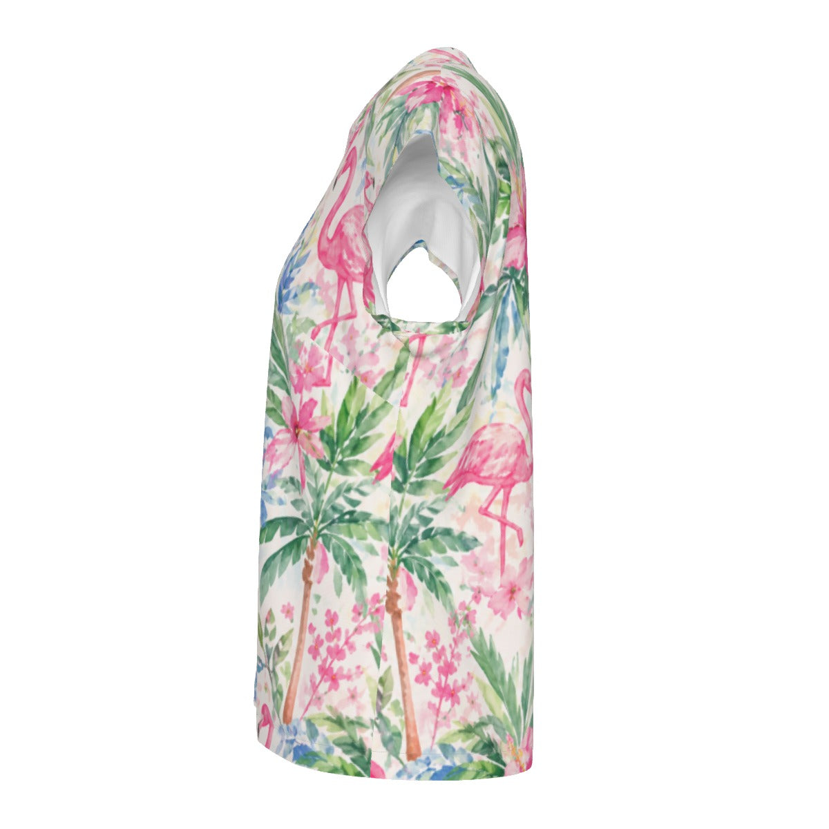 Palm Beach Collection Flamingo Life Women's V-neck Short Sleeve Blouse