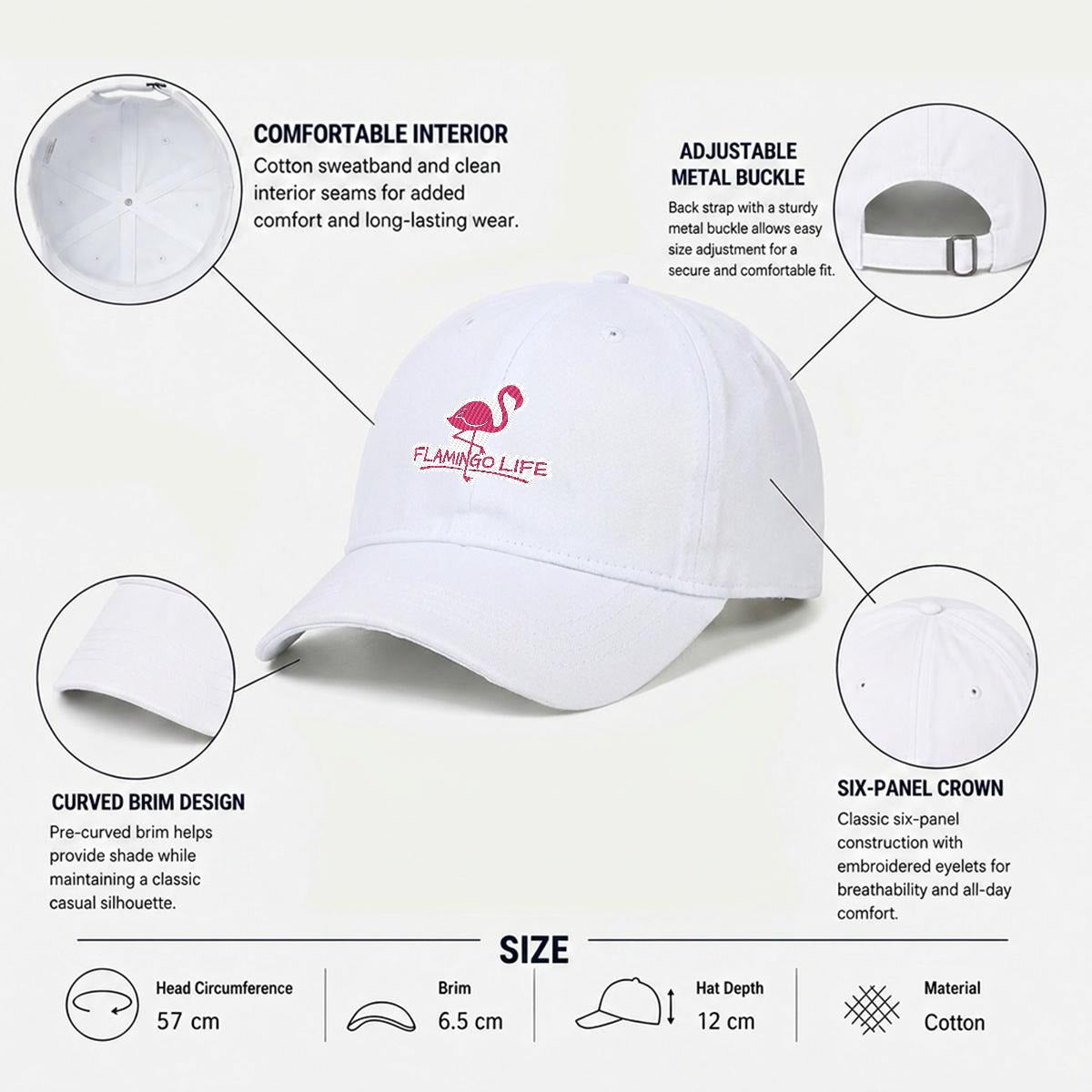 Flamingo Life Embroidered Cap