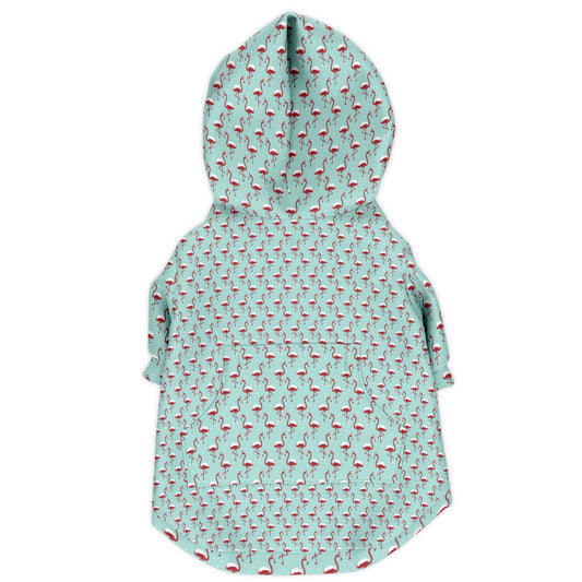 Snowy Flamingo Athletic Dog Zip-Up Hoodie