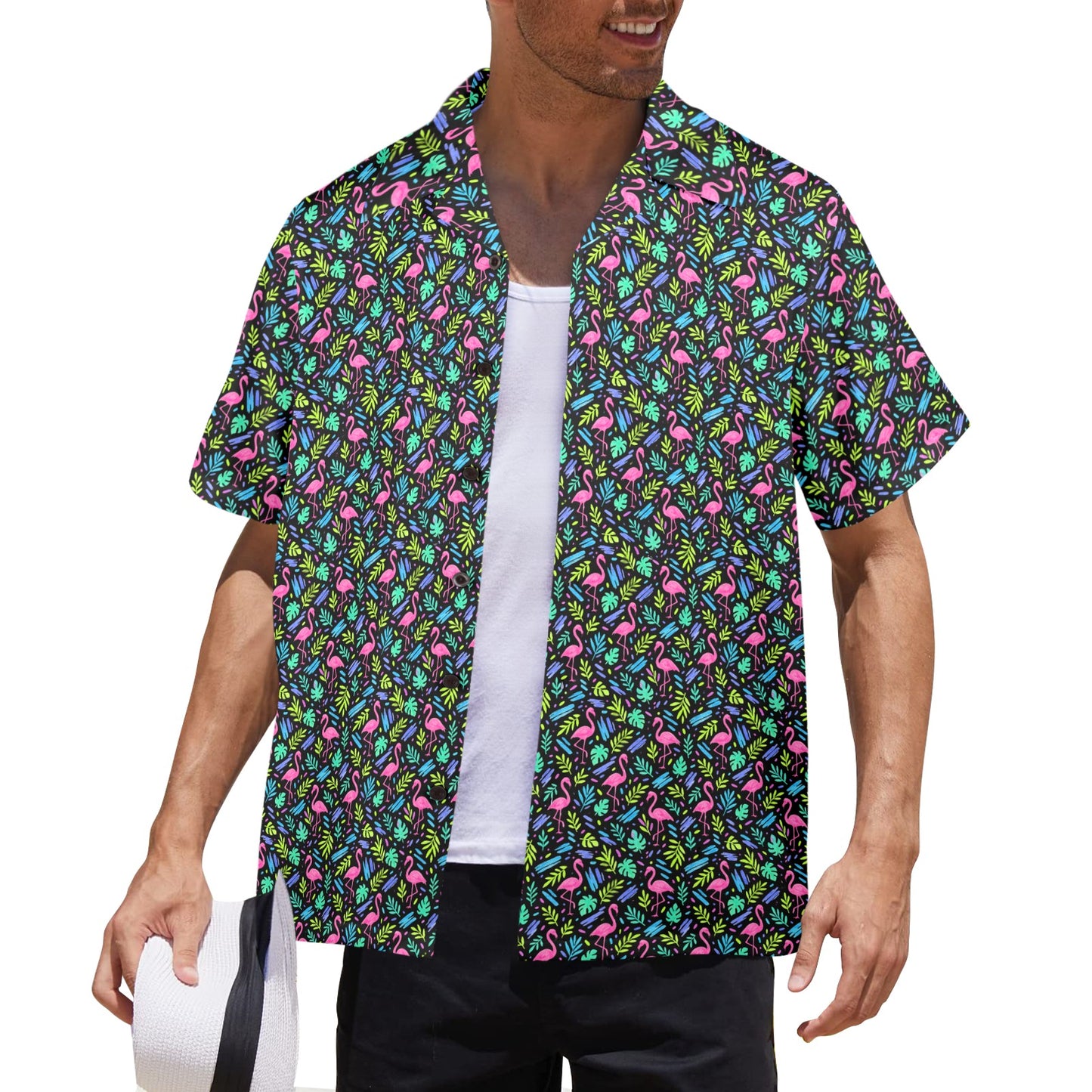 Neon Keys Flamingo Life Hawaiian Shirt