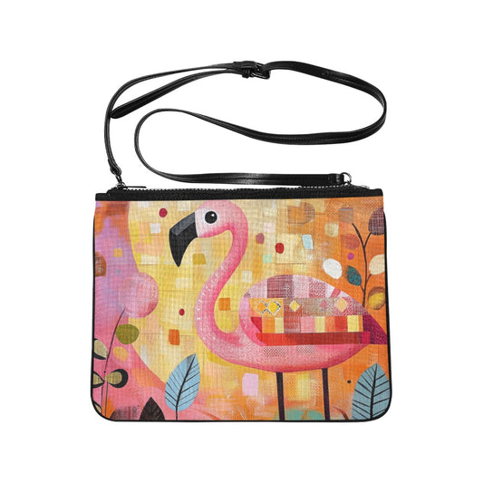 Folk Flamingo Clutch Bag