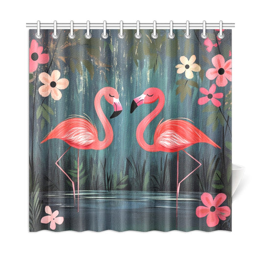 Serene Flamingos Shower Curtain