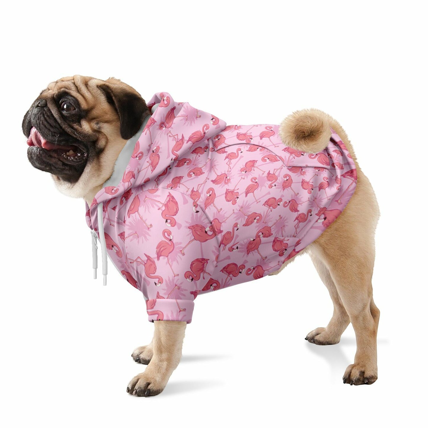Flamingo Athletic Dog Zip-Up Hoodie